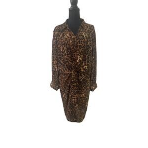 Leopard Print Tie Waist Dress